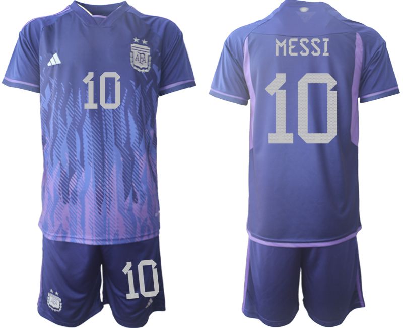 Men 2022 World Cup National Team Argentina away purple 10 Soccer Jerseys